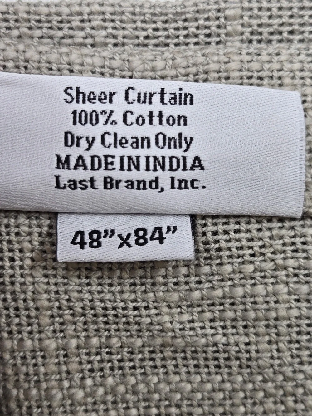 NWT QUINCE Set Of 4 48x84 Cotton Sheer Curtains Grey 0837